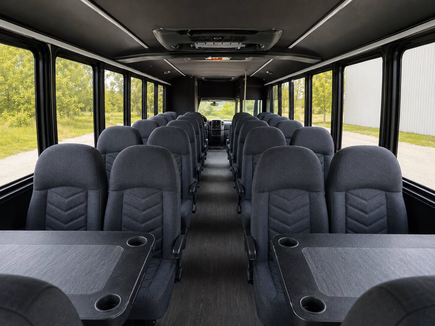 fullerton 18 passenger minibus inside