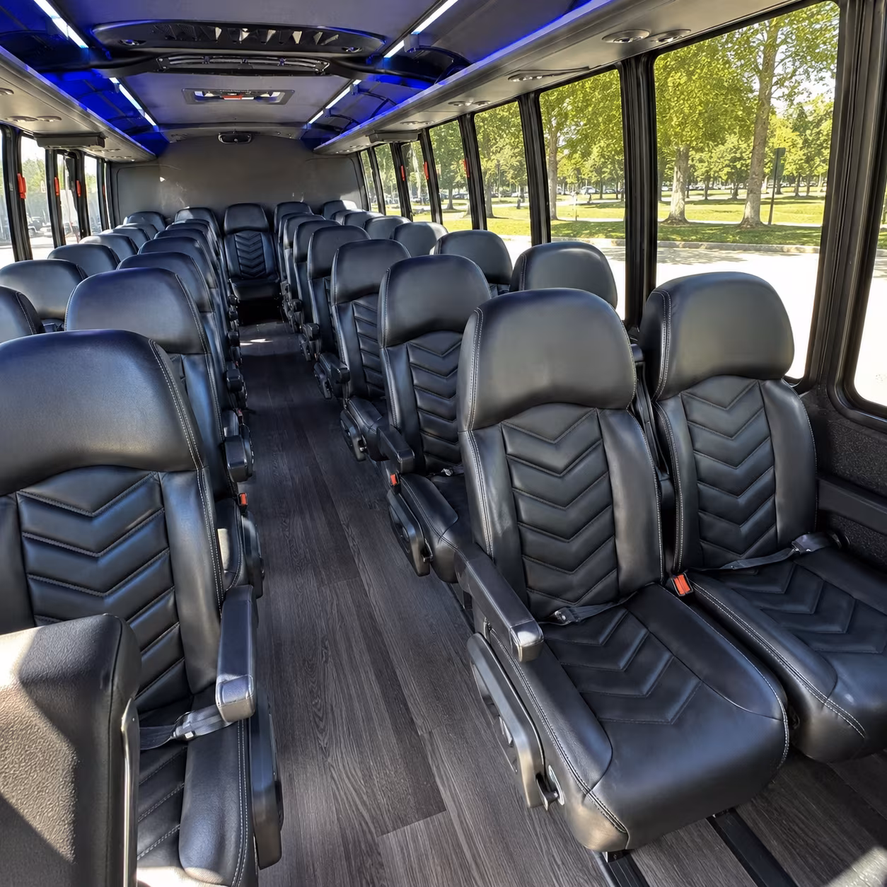 fullerton 28 passenger minibus interior
