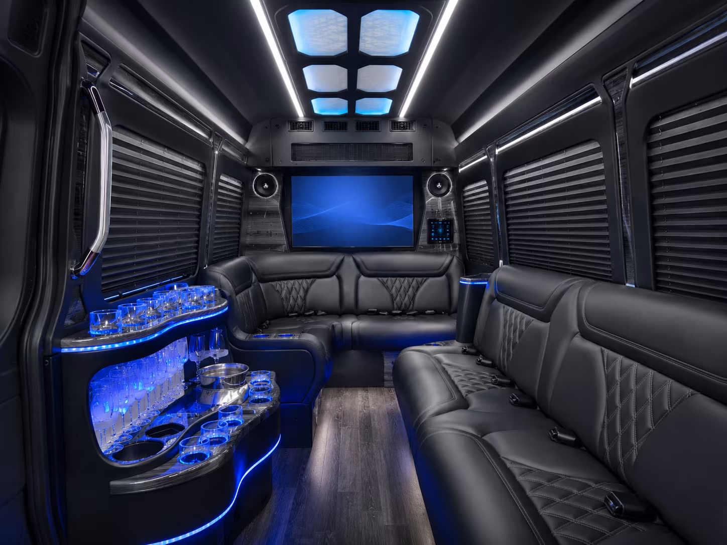 fullerton 30 passenger party bus interior