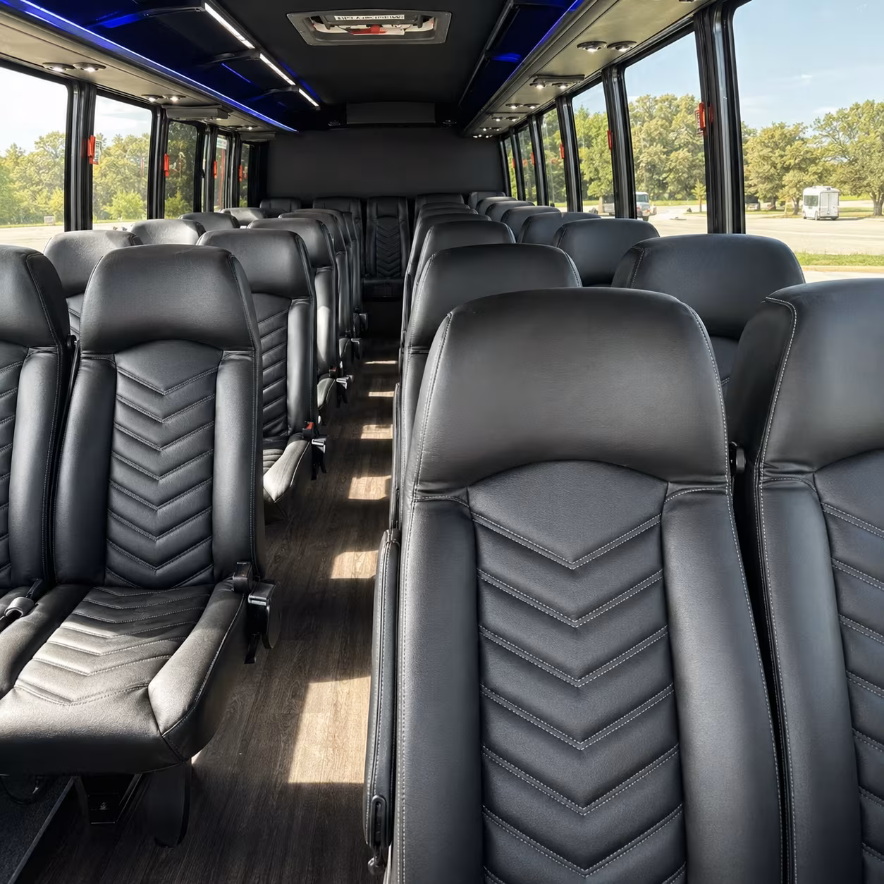 fullerton 35 passenger minibus inside
