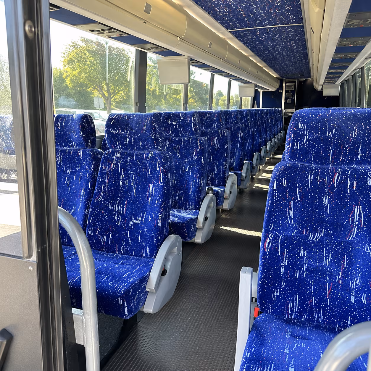 fullerton 56 passenger charter bus inside