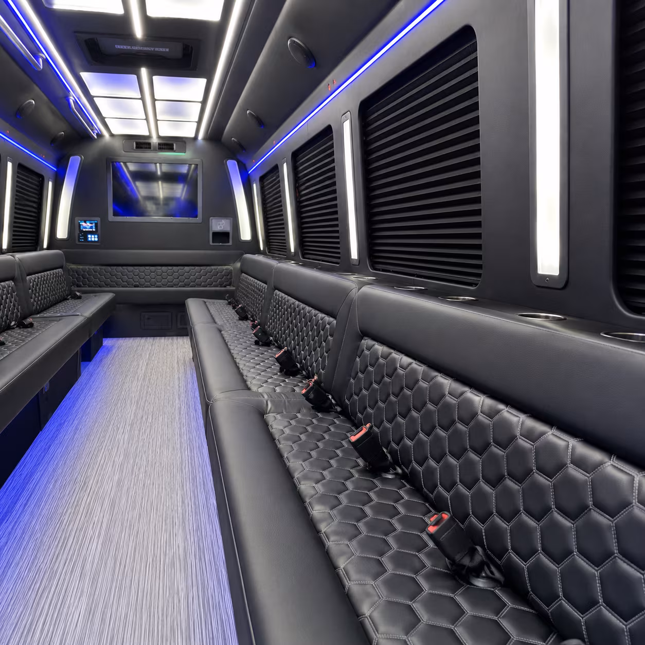 fullerton party bus rental interior